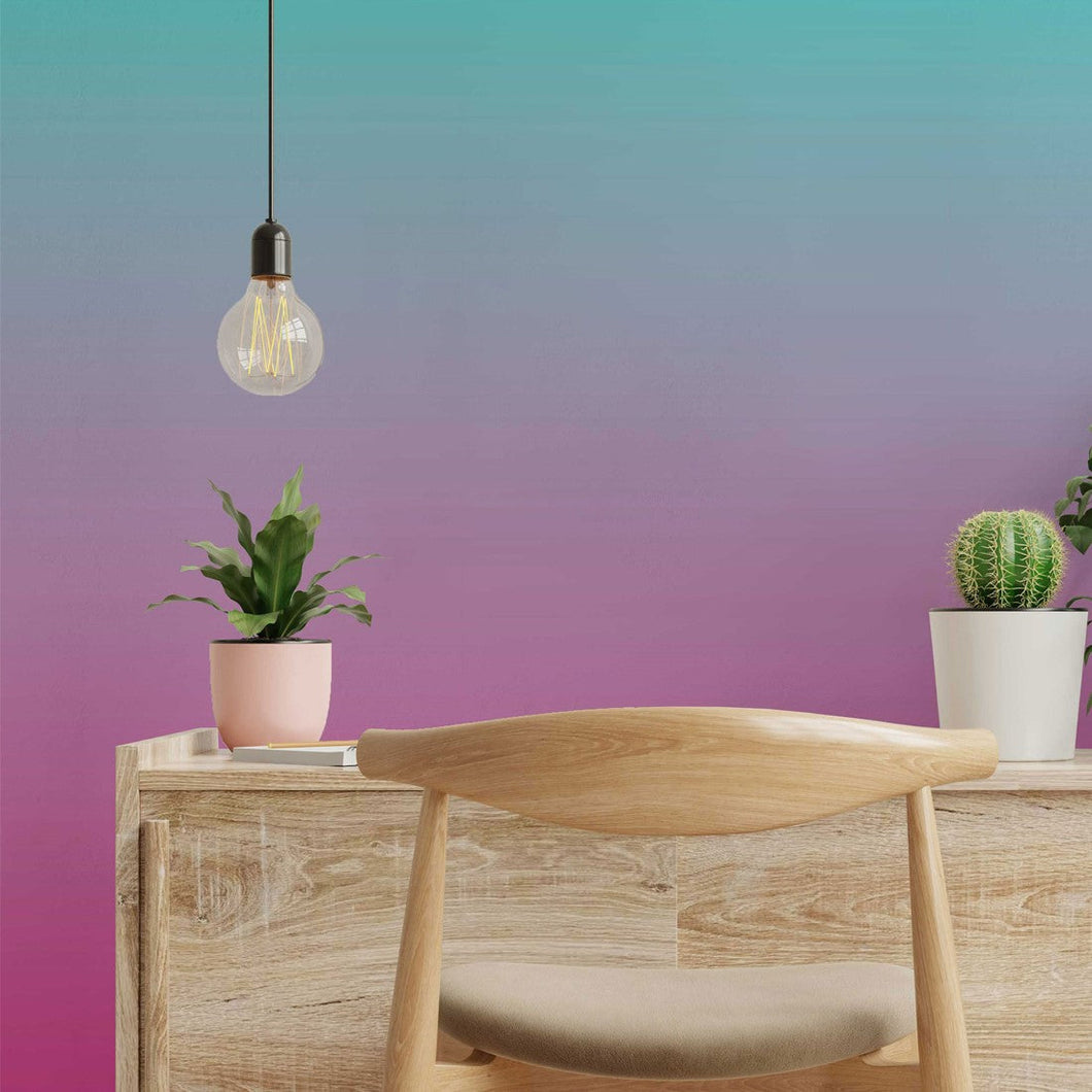 Green Water Pink Gradient Peel & Stick Wallpaper N014071