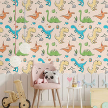 Load image into Gallery viewer, Little Dinosaurs Peel &amp; Stick Wallpaper N014082
