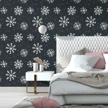 Load image into Gallery viewer, Winter Snowflakes Peel &amp; Stick Wallpaper N014094
