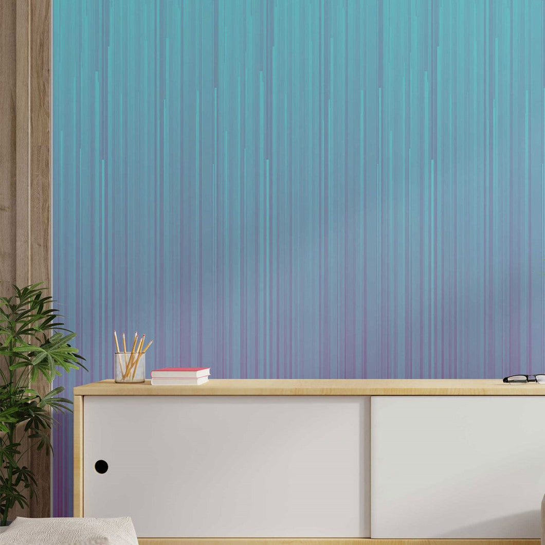 Blue Shades Stripes 3D Gradient Peel & Stick Wallpaper N014103