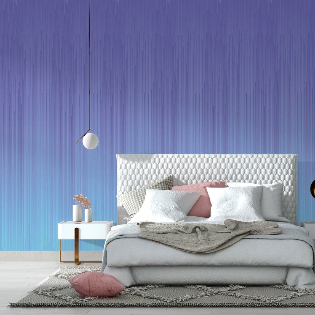 Blue Shades Stripes 3D Gradient Peel & Stick Wallpaper N014104