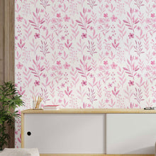 Load image into Gallery viewer, Pink Leaves Peel &amp; Stick Wallpaper N014105
