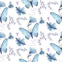 Load image into Gallery viewer, Blue Butterflies Peel &amp; Stick Wallpaper N014110
