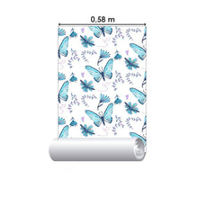Load image into Gallery viewer, Blue Butterflies Peel &amp; Stick Wallpaper N014110
