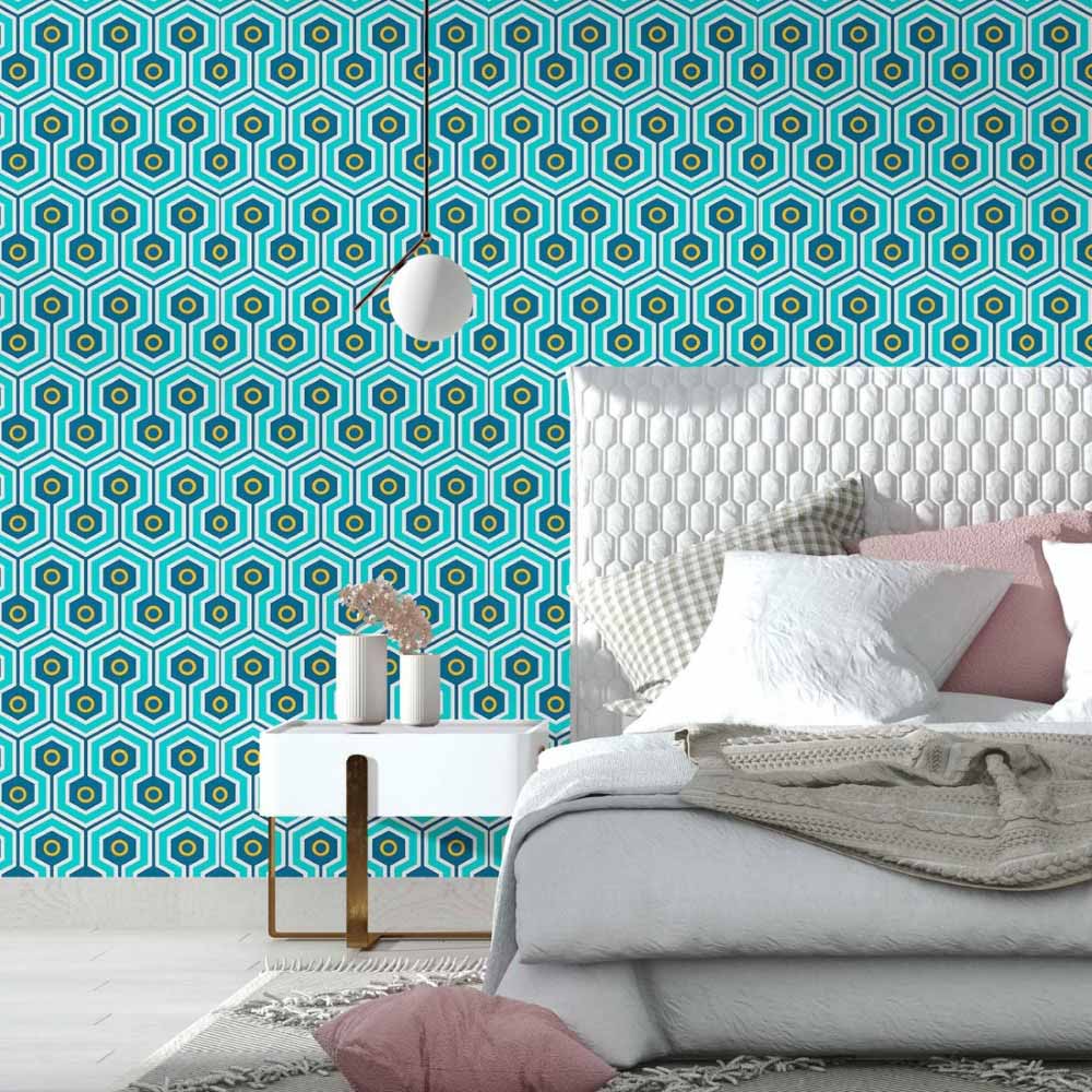 Geometric Retro Peel & Stick Wallpaper N014127