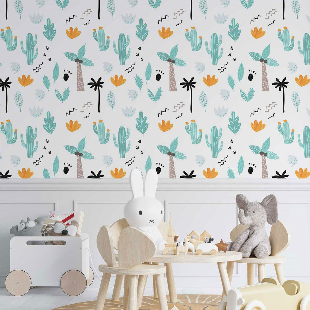 Childlike Cactus Peel & Stick Wallpaper N014159
