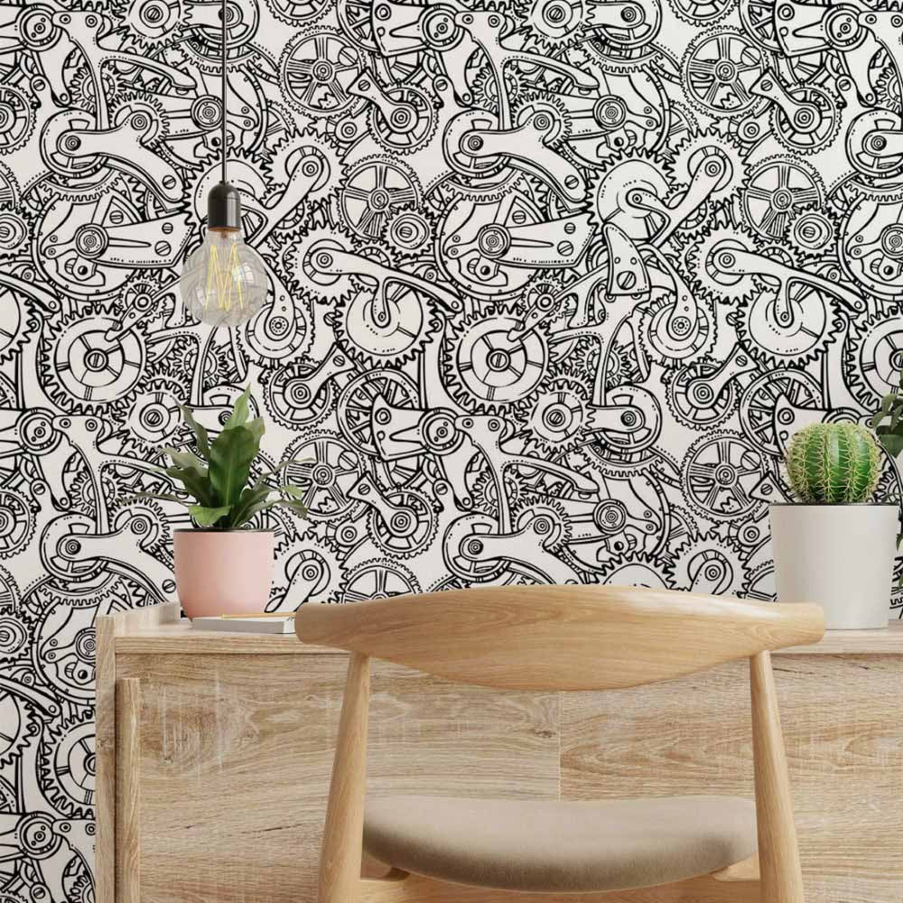 Gears Peel & Stick Wallpaper N014164