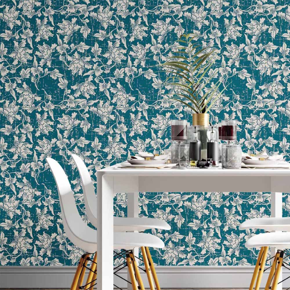 Antique Floral Peel & Stick Wallpaper N014214