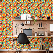 Load image into Gallery viewer, Geometric Retro Peel &amp; Stick Wallpaper N015002
