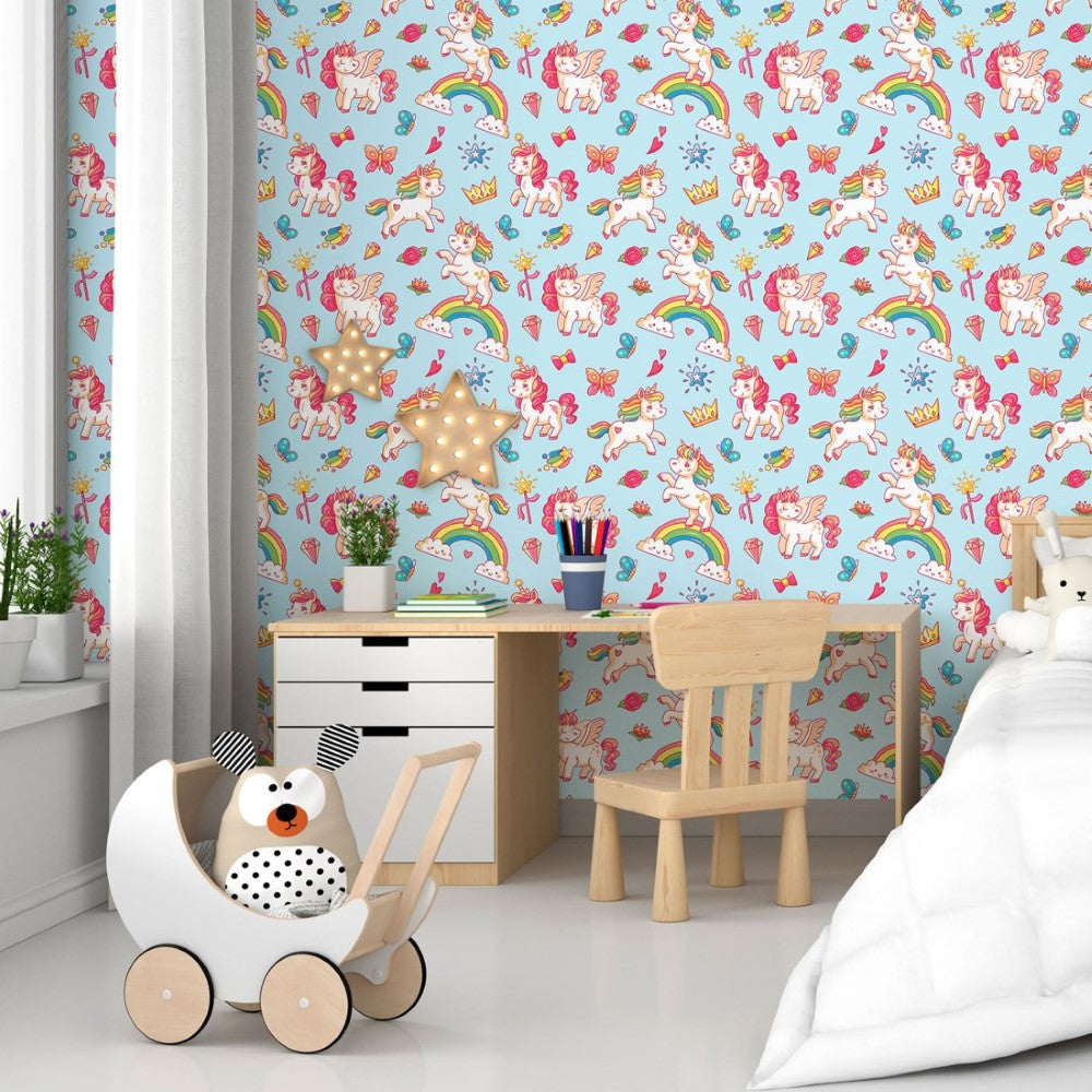 Childlike Unicorns Peel & Stick Wallpaper N015014