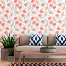 Load image into Gallery viewer, Floral Roses Watercolor Peel &amp; Stick Wallpaper N015050
