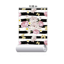 Load image into Gallery viewer, Floral Striped Peel &amp; Stick Wallpaper N015051
