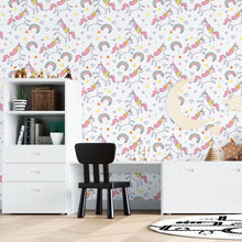 Load image into Gallery viewer, Childlike Unicorns Peel &amp; Stick Wallpaper N015065

