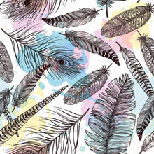 Load image into Gallery viewer, Feathers Watercolor Peel &amp; Stick Wallpaper N015066
