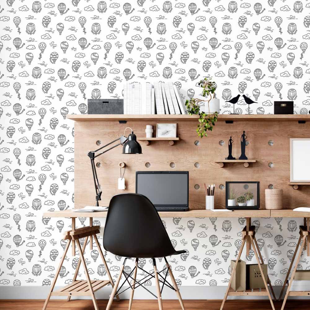 Childlike Baloon To Color Peel & Stick Wallpaper N015073