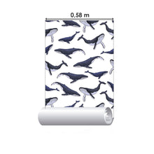 Load image into Gallery viewer, Whales in the Sea Peel &amp; Stick Wallpaper N015074
