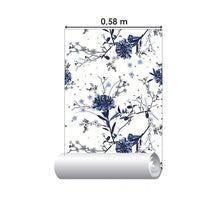 Load image into Gallery viewer, Floral Blue Peel &amp; Stick Wallpaper N015094
