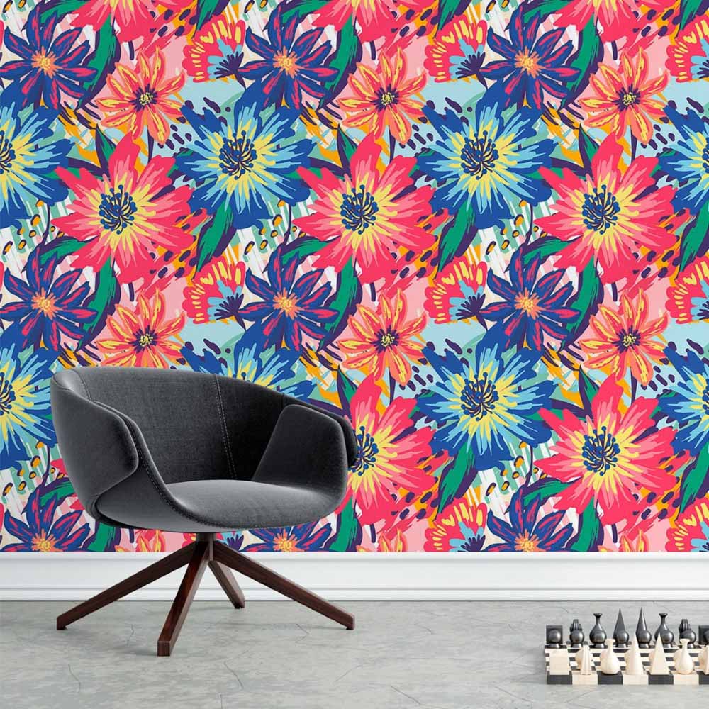 Floral Maxi Colorful Peel & Stick Wallpaper N015095
