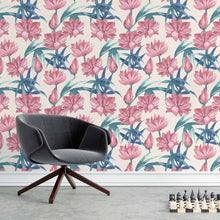 Load image into Gallery viewer, Watercolor Lotus Flowers Peel &amp; Stick Wallpaper N015109
