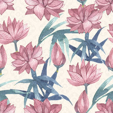 Load image into Gallery viewer, Watercolor Lotus Flowers Peel &amp; Stick Wallpaper N015109
