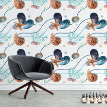 Load image into Gallery viewer, Starfish and Shells Peel &amp; Stick Wallpaper N015114
