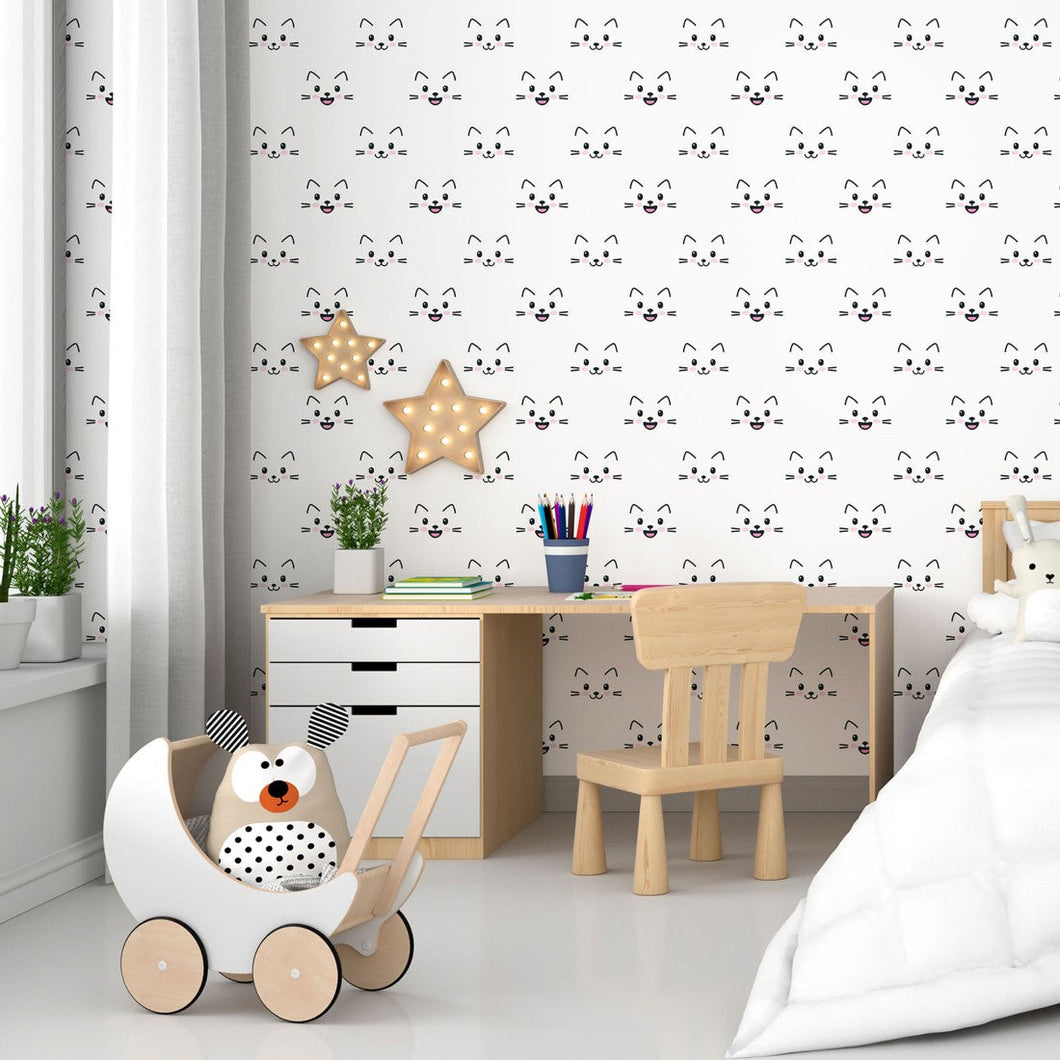 Childlike Little Cats Peel & Stick Wallpaper N015127