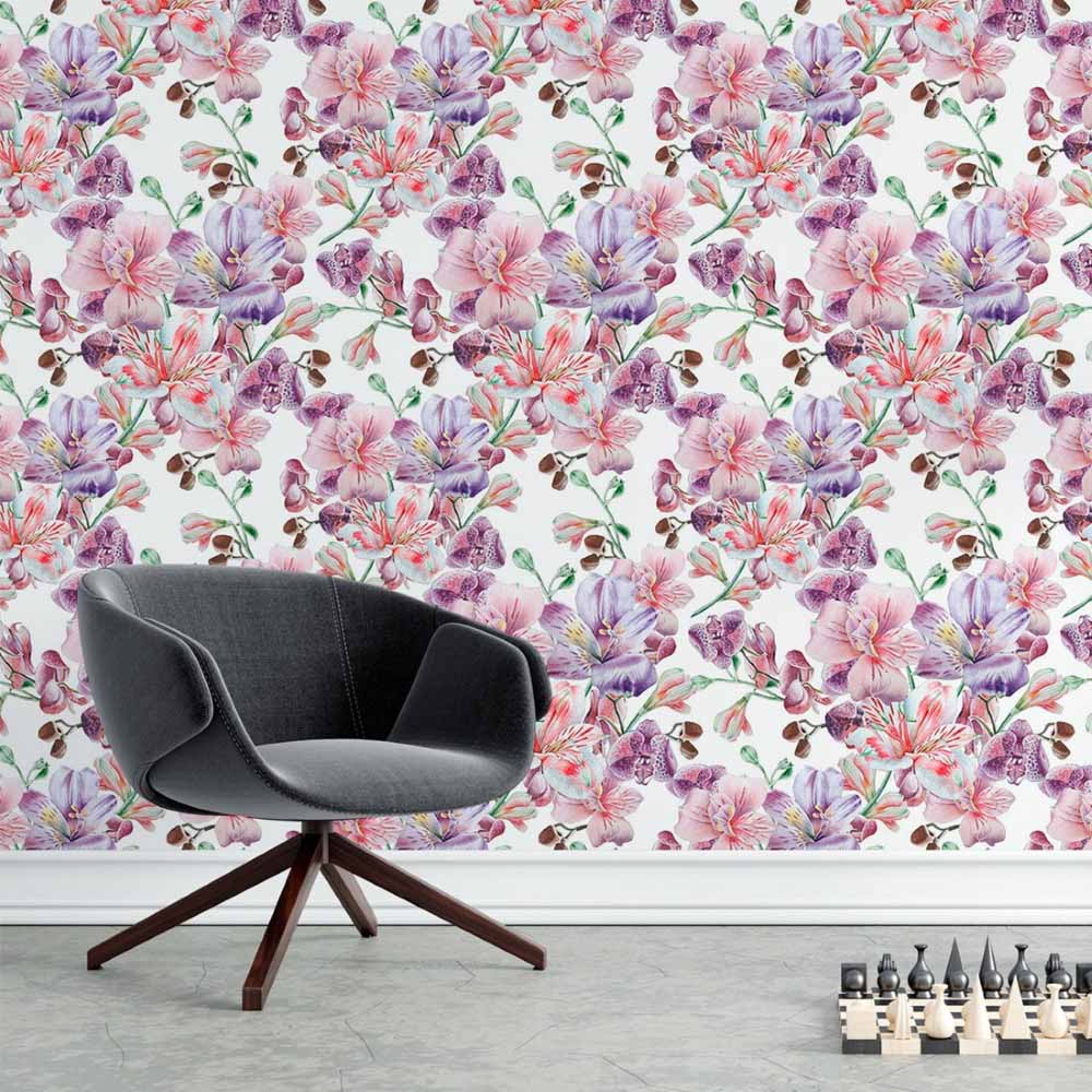 Floral Orchids Peel & Stick Wallpaper N015128
