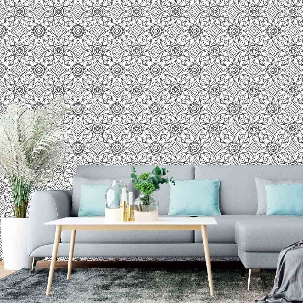 Indian Mandala To Color Peel & Stick Wallpaper N015139