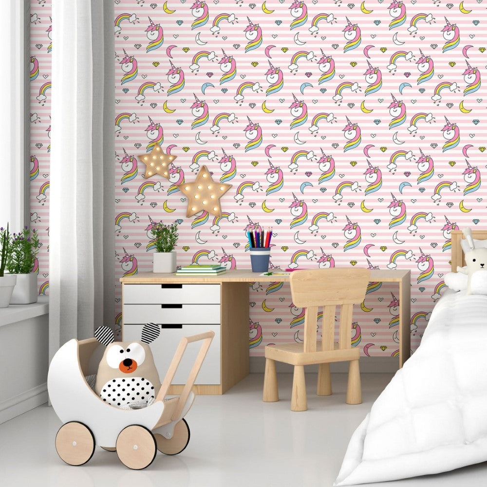 Childlike Unicorns Peel & Stick Wallpaper N015191