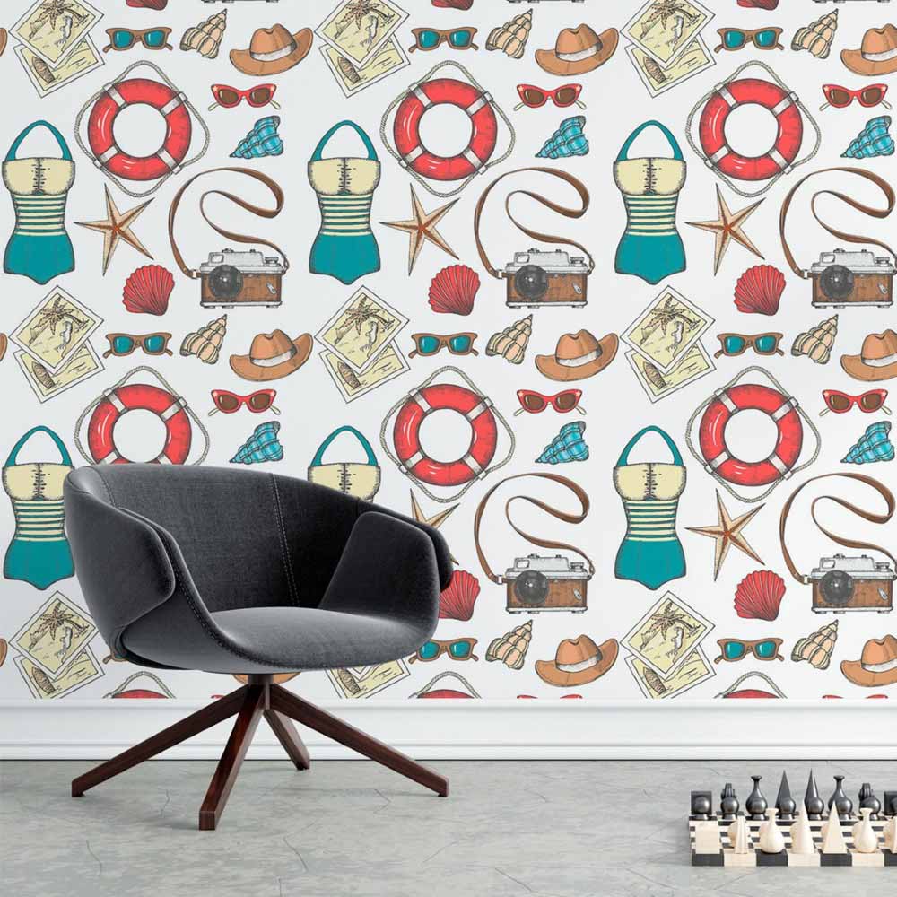 Beach Vacations Peel & Stick Wallpaper N015195