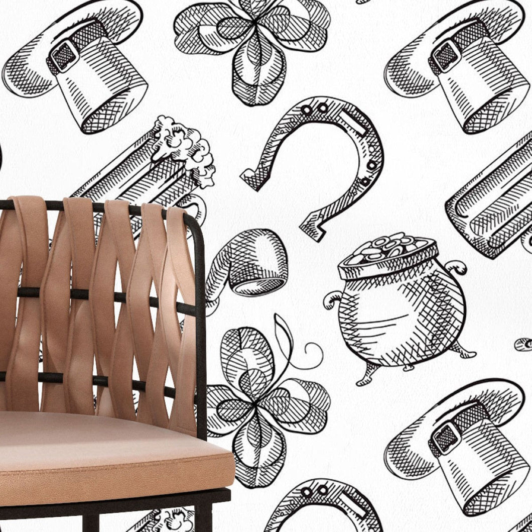 Abstract Leaves Peel & Stick Wallpaper N016016