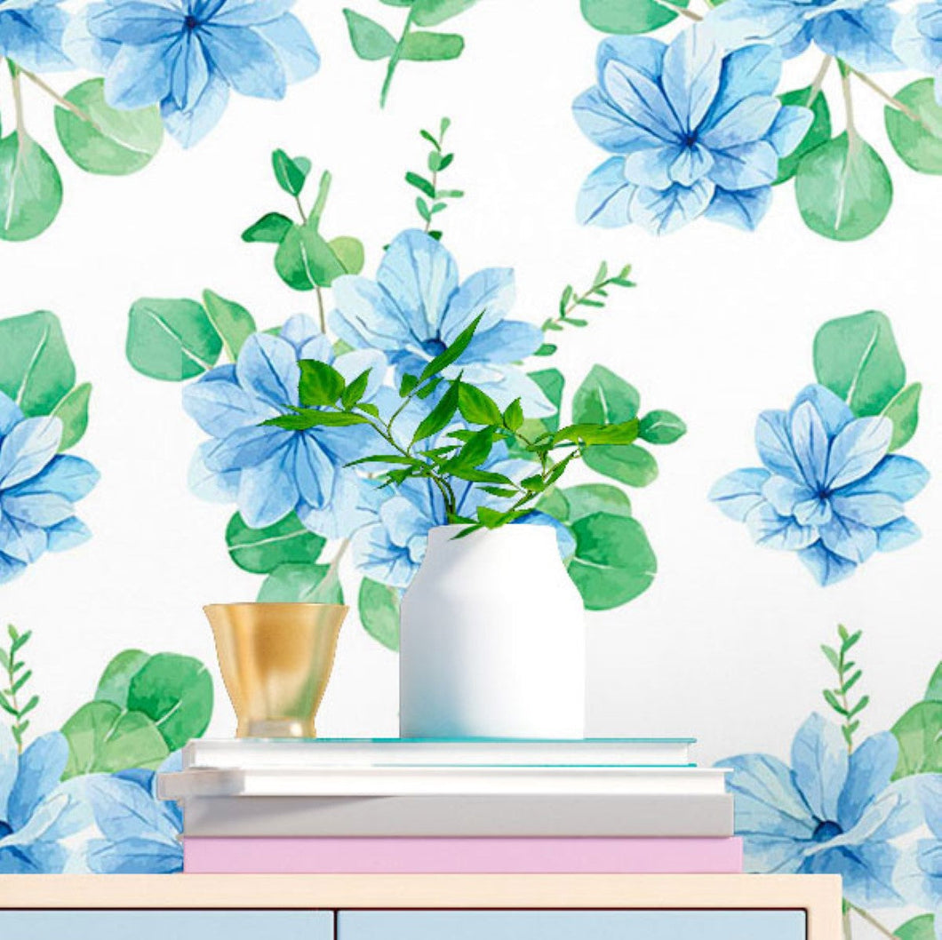 Blueberry Leaves Peel & Stick Wallpaper N016023