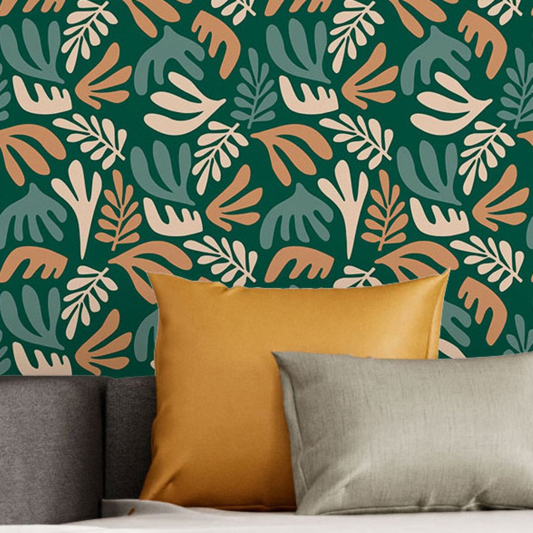 Abstract Leaves Peel & Stick Wallpaper N016050