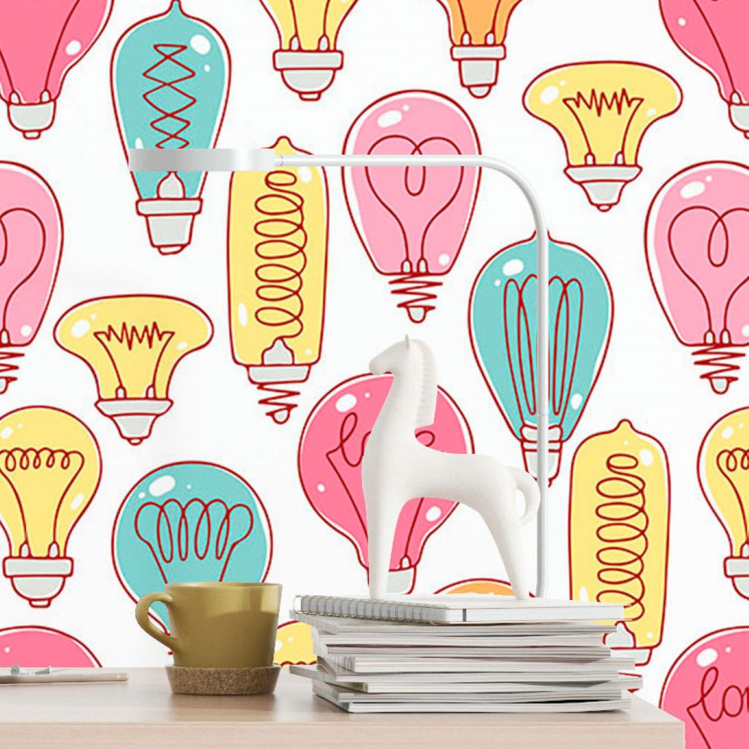 Colorful Lamps Peel & Stick Wallpaper N016056