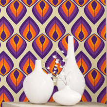 Load image into Gallery viewer, Retro Colorful Peacock Feathers Peel &amp; Stick Wallpaper N016065
