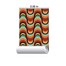 Load image into Gallery viewer, Abstract Waves Retro Peel &amp; Stick Wallpaper N016066
