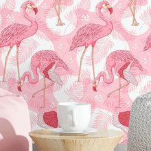 Load image into Gallery viewer, Tropical Aves Flamingo Peel &amp; Stick Wallpaper N016072
