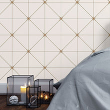 Load image into Gallery viewer, Art Deco Plaid Peel &amp; Stick Wallpaper N016082
