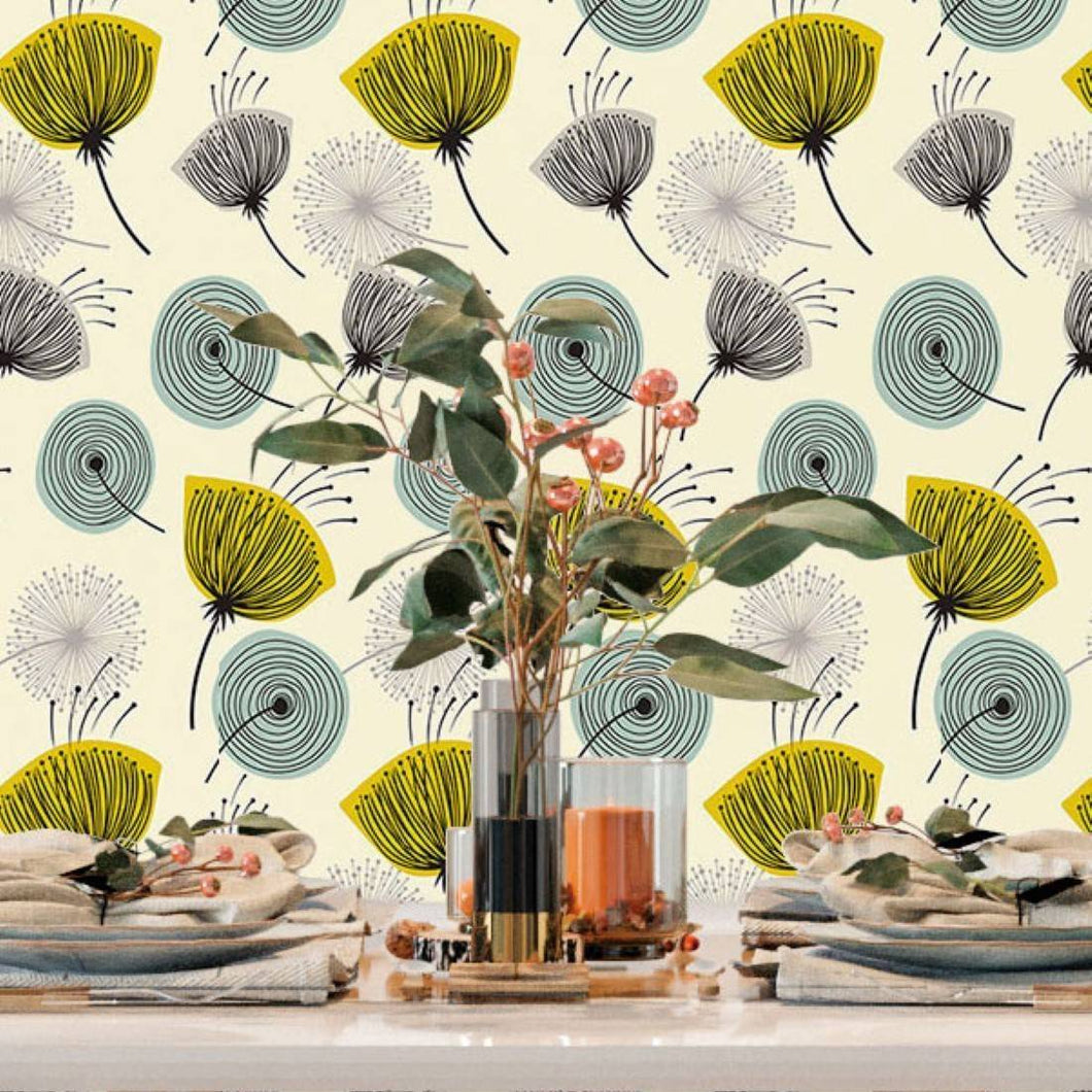 Dandelion Abstract Peel & Stick Wallpaper N017030