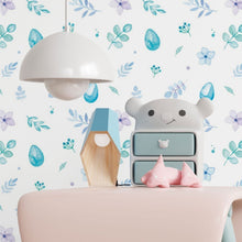 Load image into Gallery viewer, Leaves &amp; Flowers Watercolor Peel &amp; Stick Wallpaper N017042
