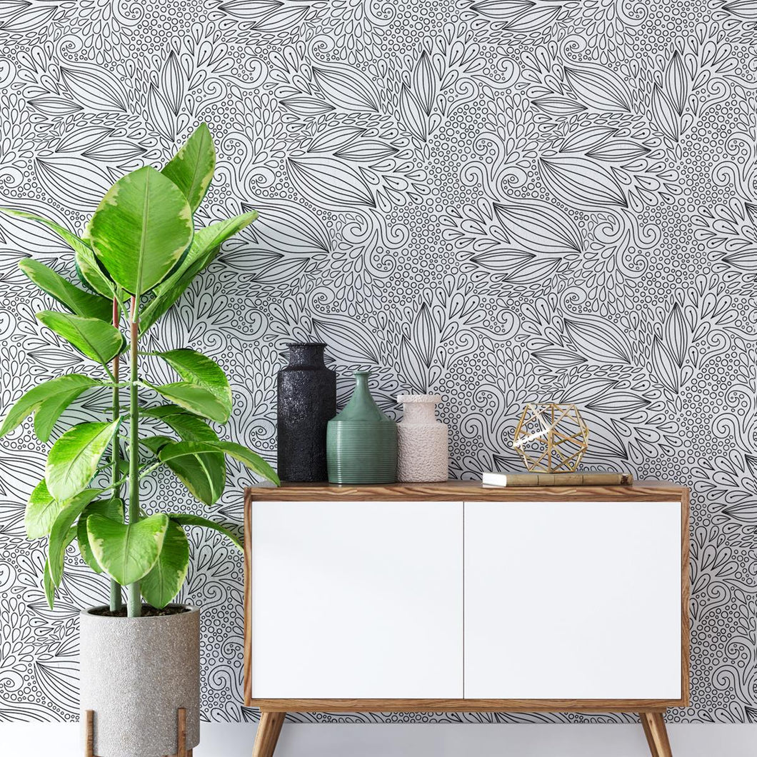 Leaves To Color Peel & Stick Wallpaper N04032