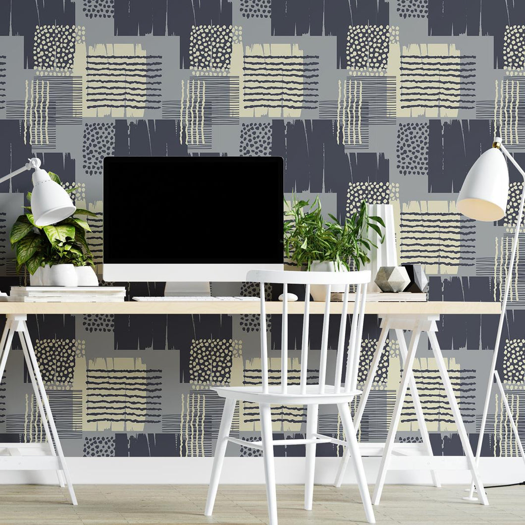 Abstract Grey Peel & Stick Wallpaper N04036