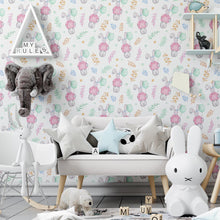 Load image into Gallery viewer, Bunnies with Ballons Peel &amp; Stick Wallpaper N04051
