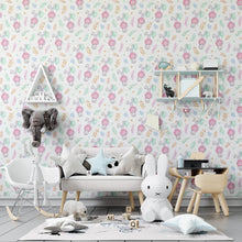 Load image into Gallery viewer, Bunnies with Ballons Peel &amp; Stick Wallpaper N04051
