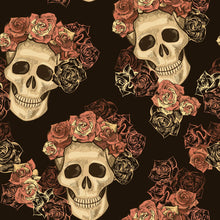 Load image into Gallery viewer, Skull with Flowers Peel &amp; Stick Wallpaper N04063
