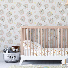 Load image into Gallery viewer, Bear with Crown Peel &amp; Stick Wallpaper N04080
