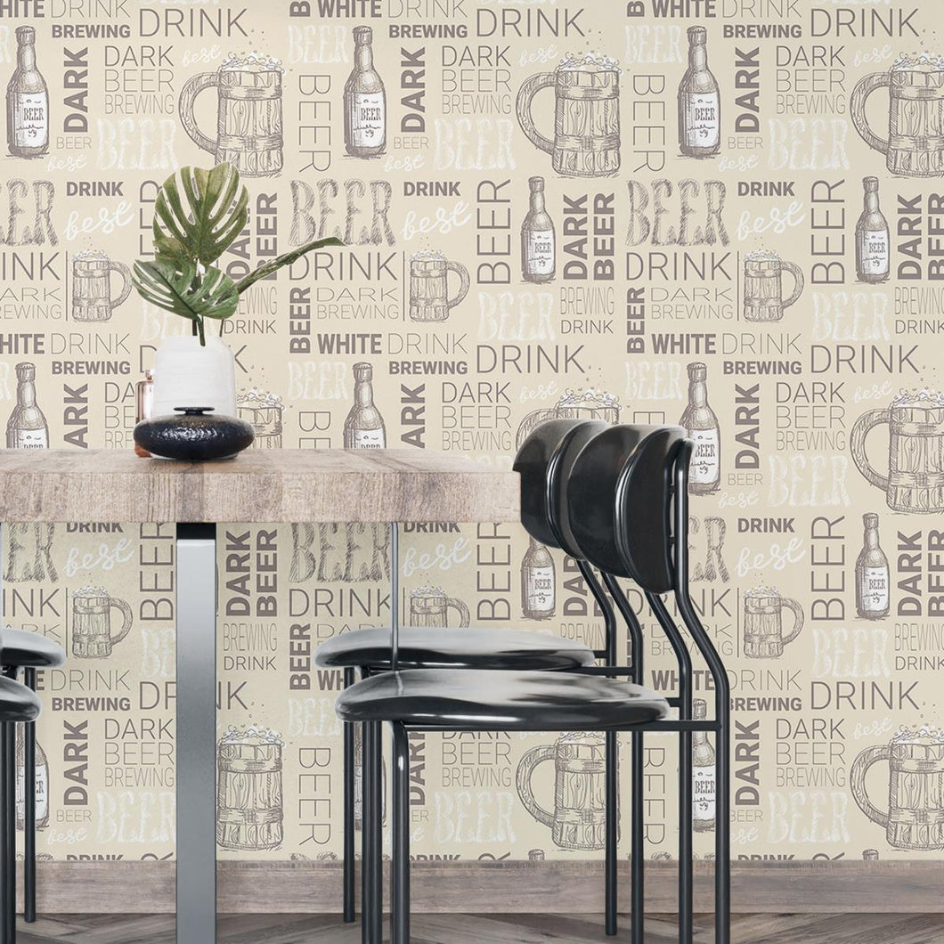 Beer Retro Peel & Stick Wallpaper N04092