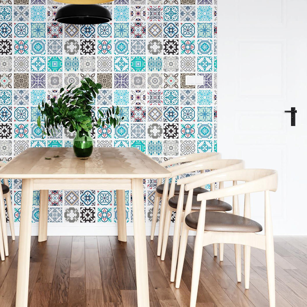 Delft Tile Vintage Peel & Stick Wallpaper N04097