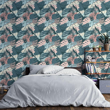 Load image into Gallery viewer, Green Leaves Abstract Peel &amp; Stick Wallpaper N04108
