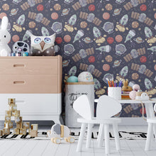 Load image into Gallery viewer, Colorful Space Cartoon Peel &amp; Stick Wallpaper N04109
